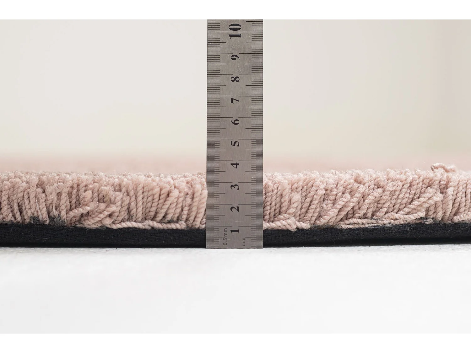 Tapis Shaggy tufté à la main 100x100 cm beige Cozy