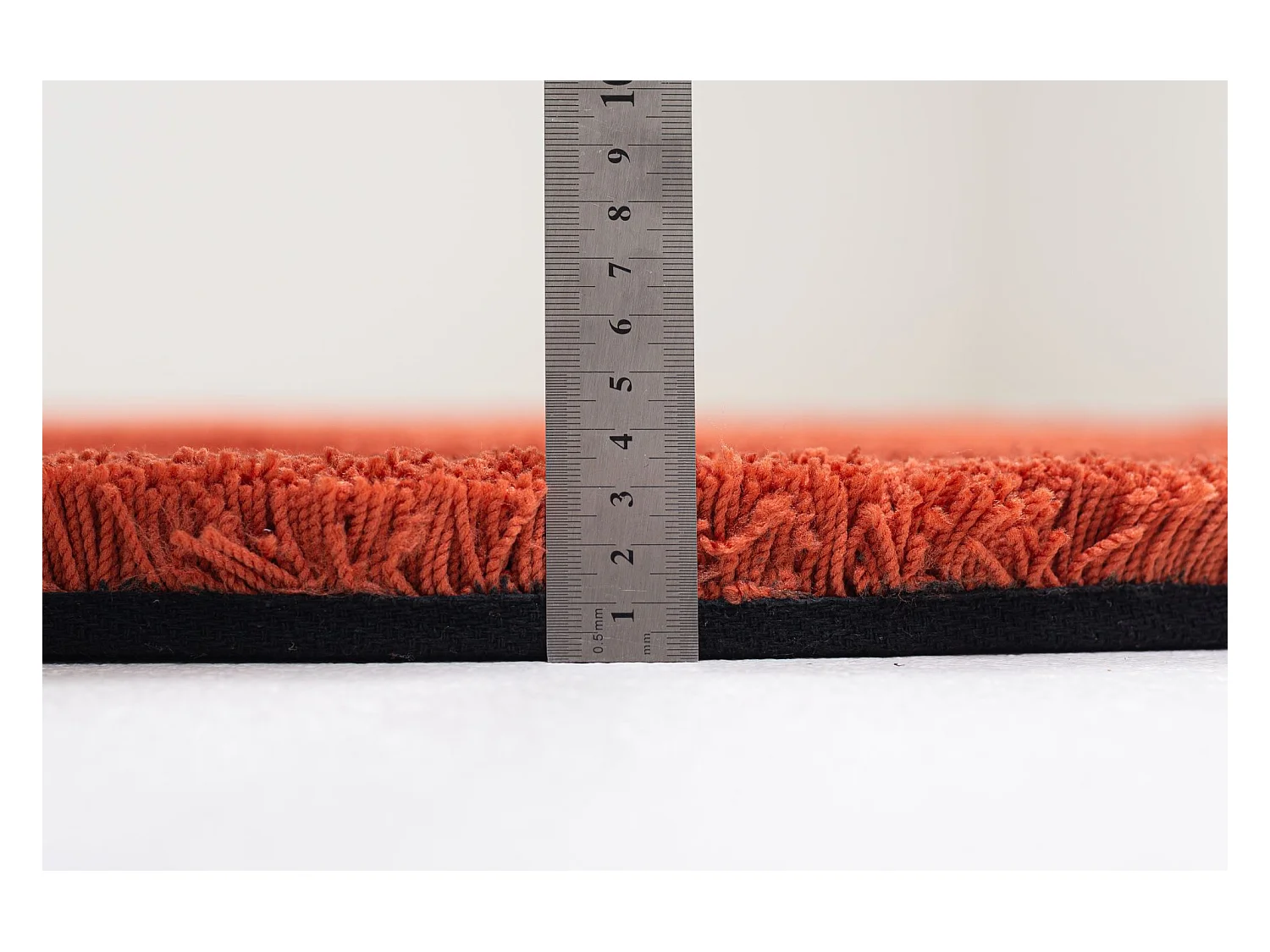 Tapis Shaggy tufté à la main 140x140 cm rouille Cozy