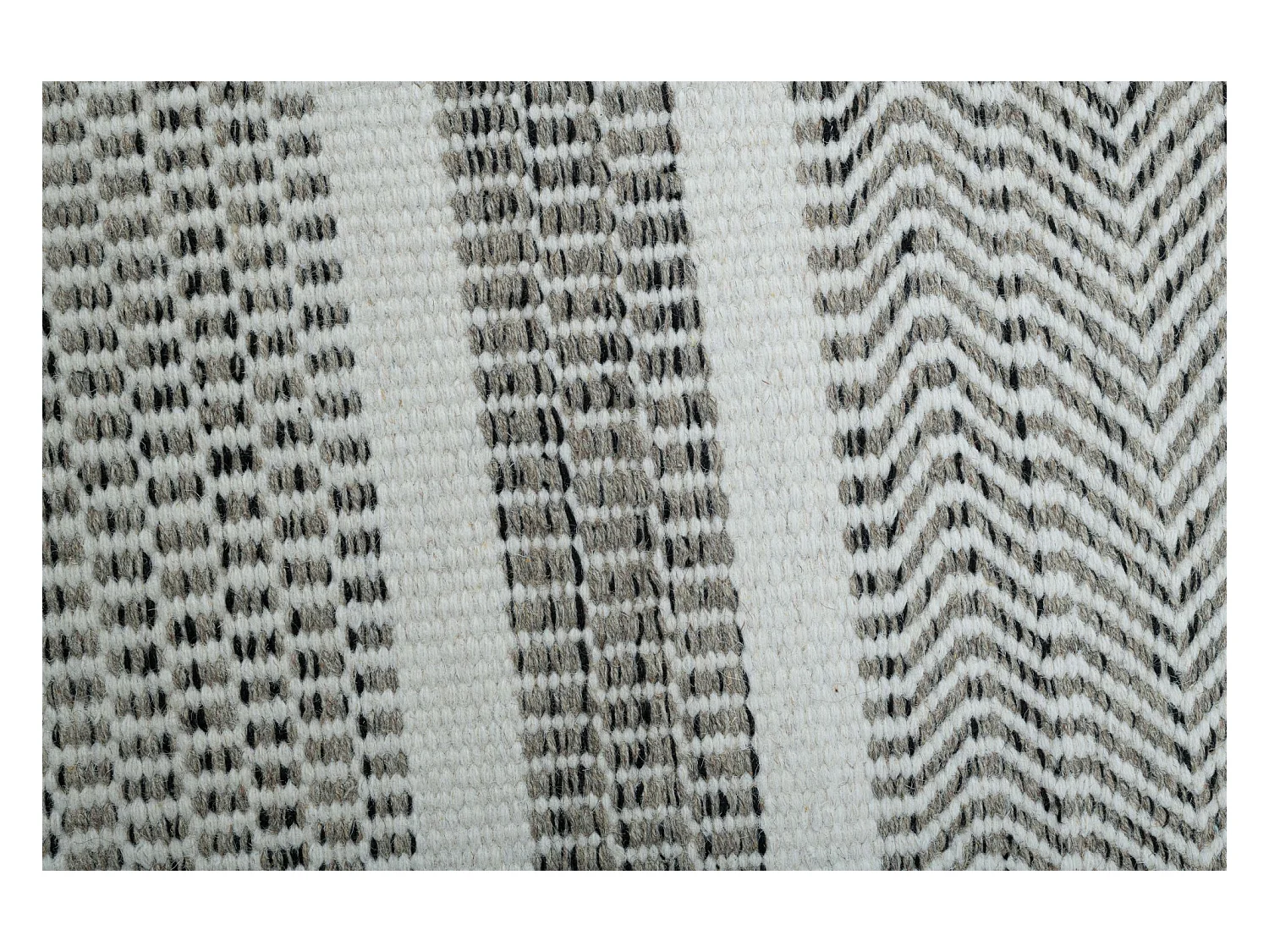 Wollteppich im skandinavischen Stil 110x170 cm Natur Grau Trondheim