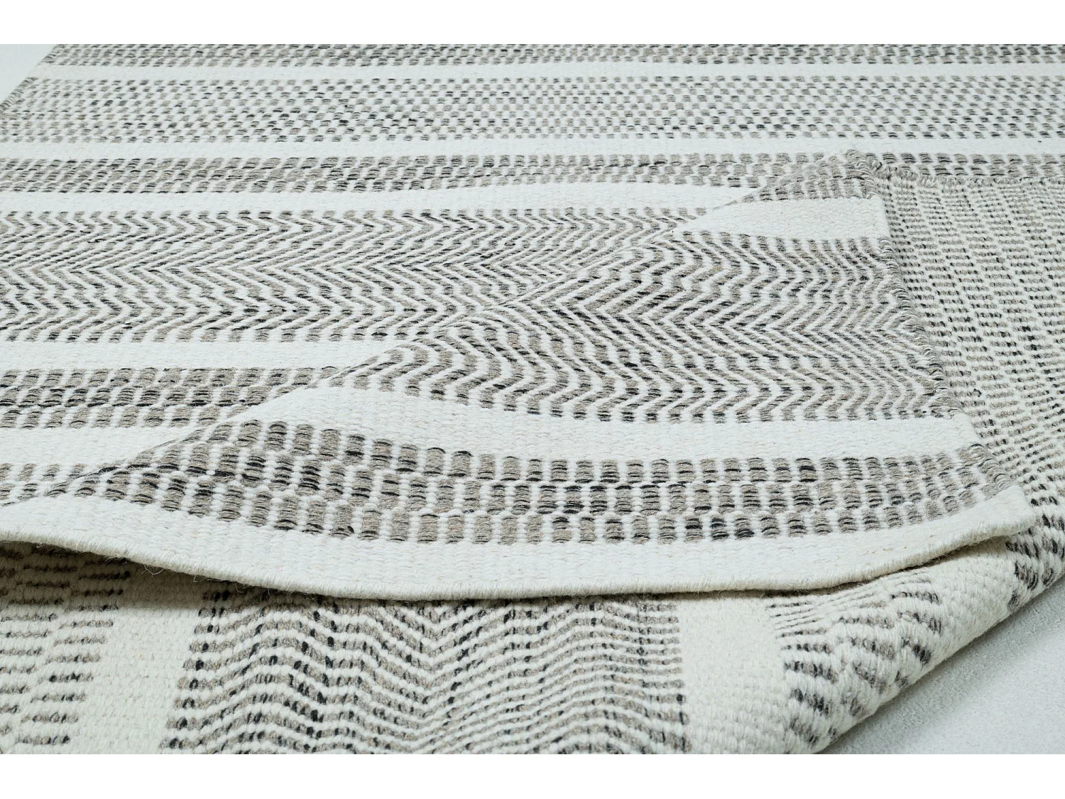 Tapis en laine de style scandinave 110x170 cm natural gris Trondheim