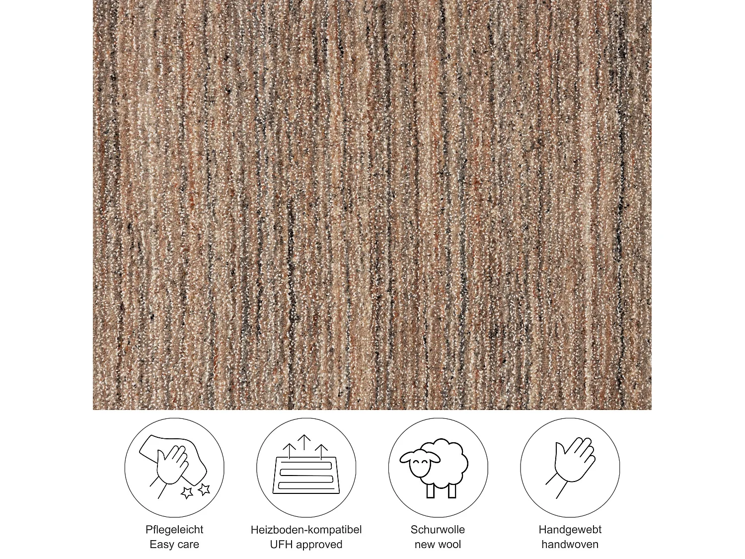 Tapis tissé à la main en laine et viscose 60x90 cm rose Sandiego
