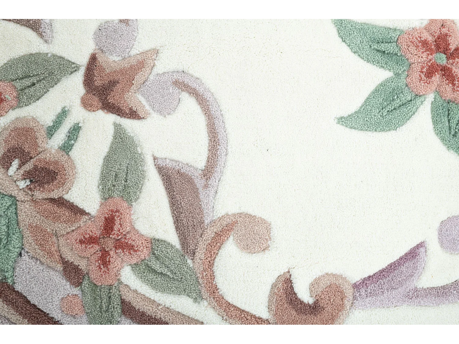 Tapis tufté à la main avec bordure, style Aubusson  120x170 cm beige Ming