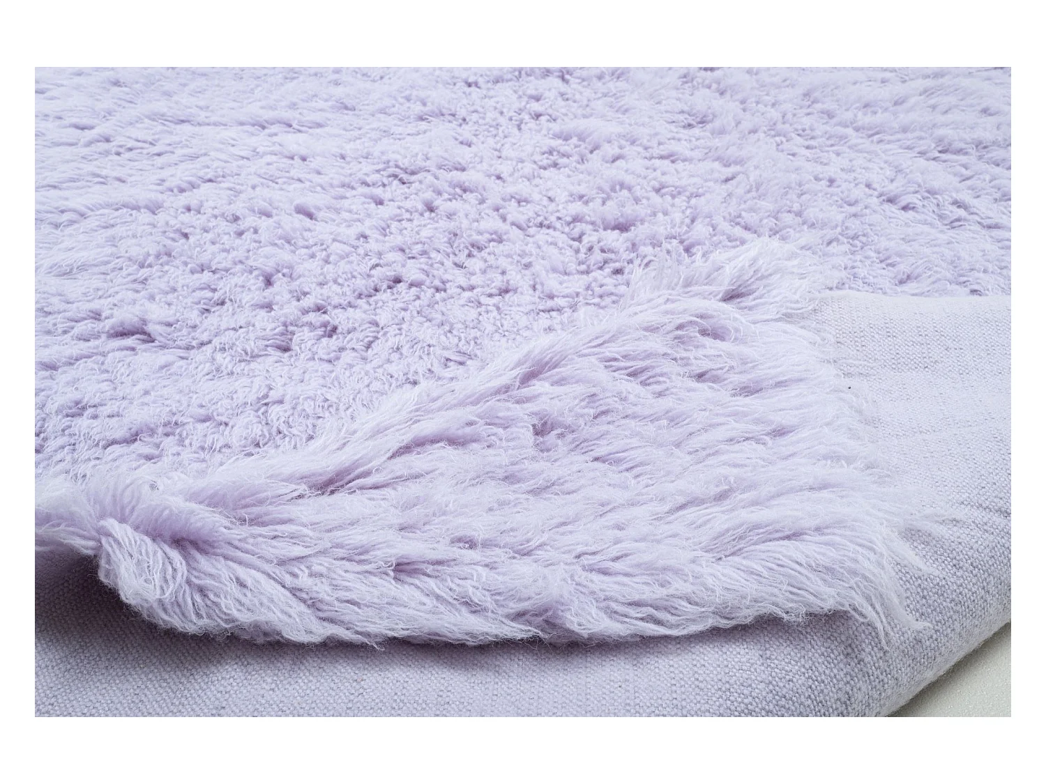 Handgewebter Naturwollshaggy 180x250 cm Lila Fluffy