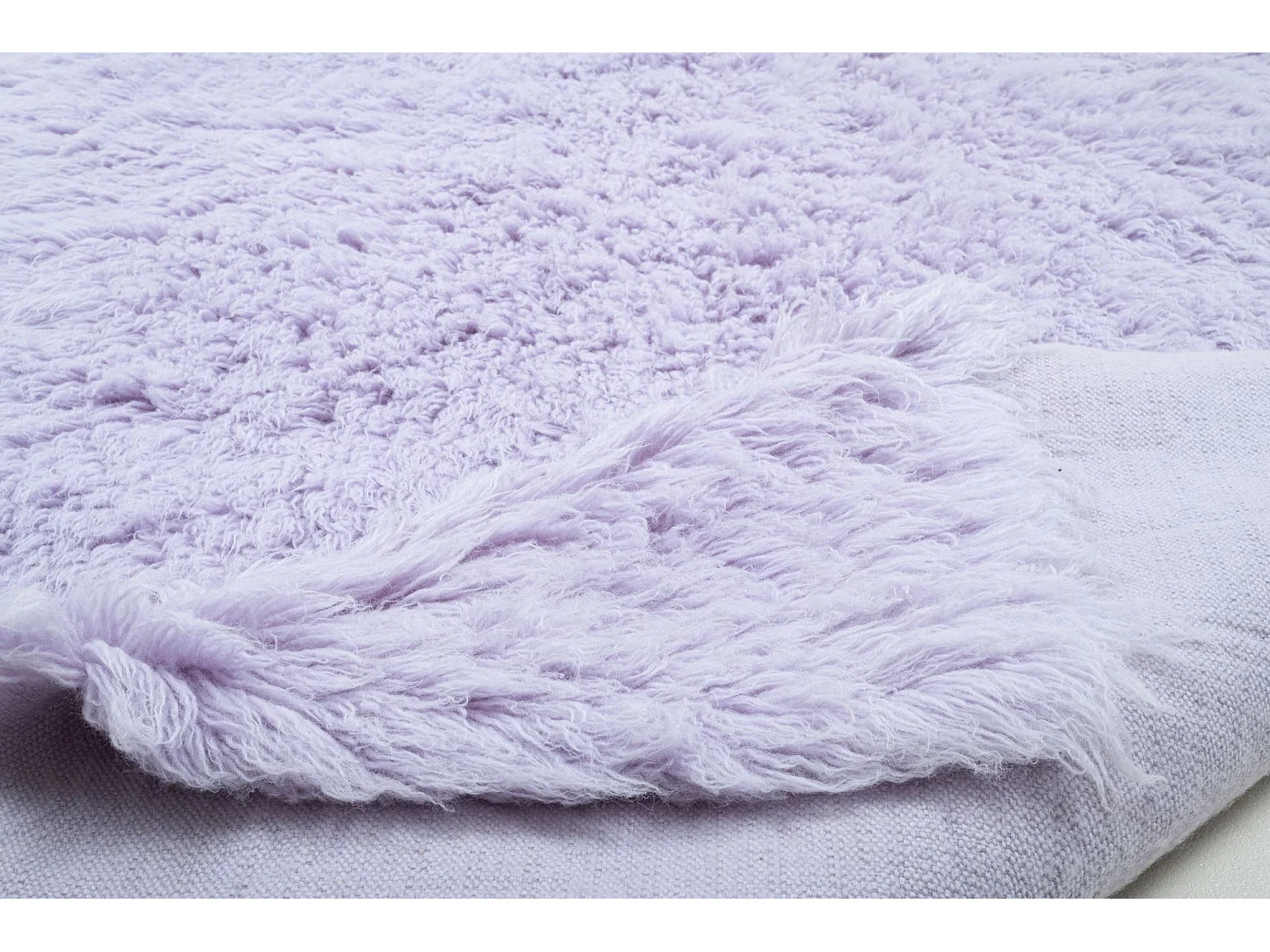 Tapis shaggy en laine naturelle tissé à la main  180x250 cm violette Fluffy