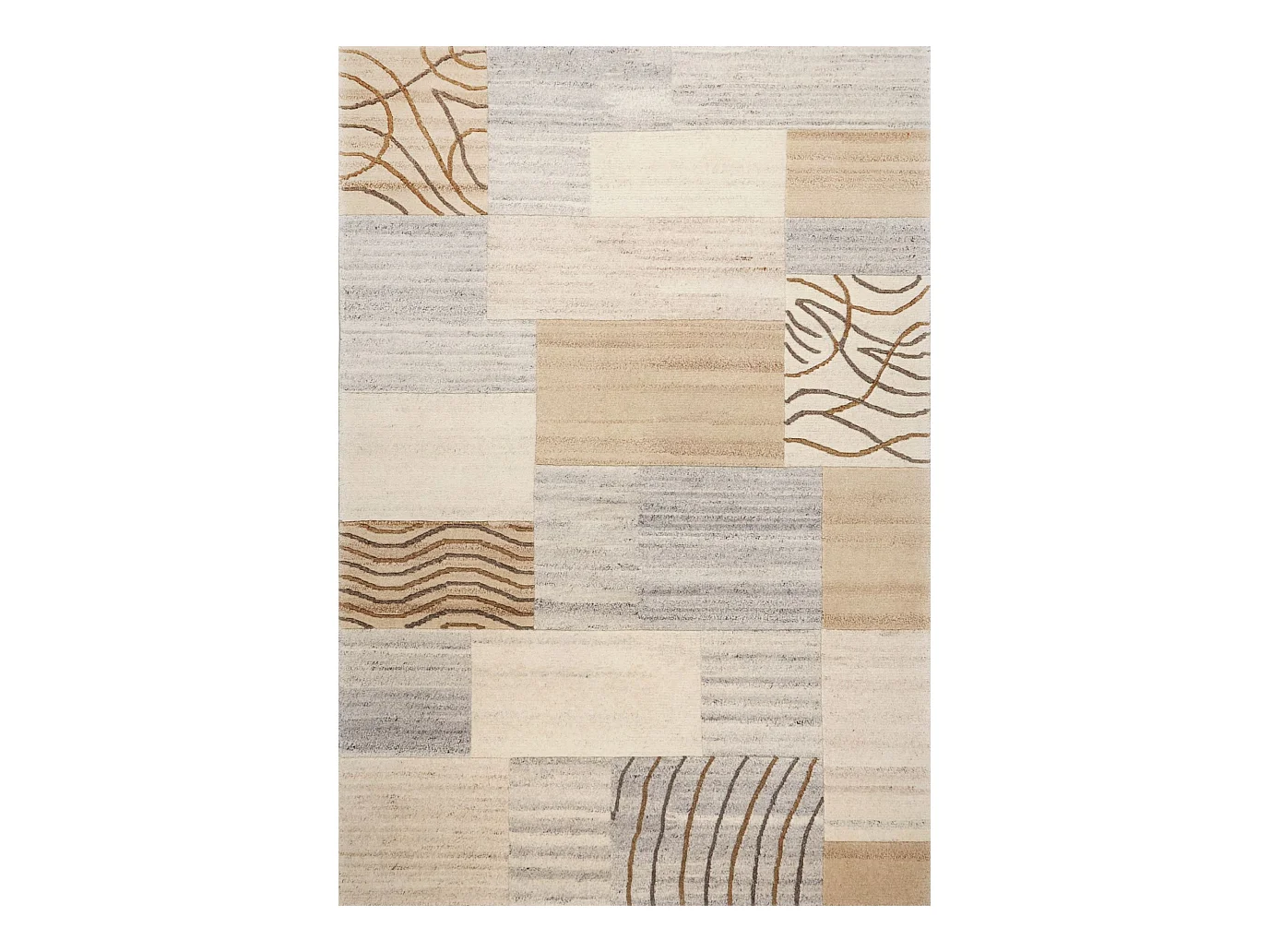 Tapis en laine noué à la main 250x350 cm natural gris Nakarta