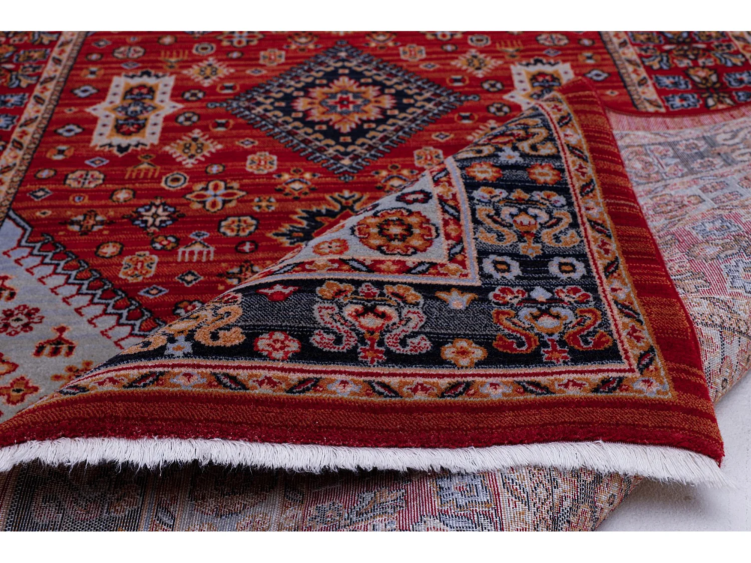 Gewebter Orienteppich aus Wolle 60x85 cm Rot Saharna