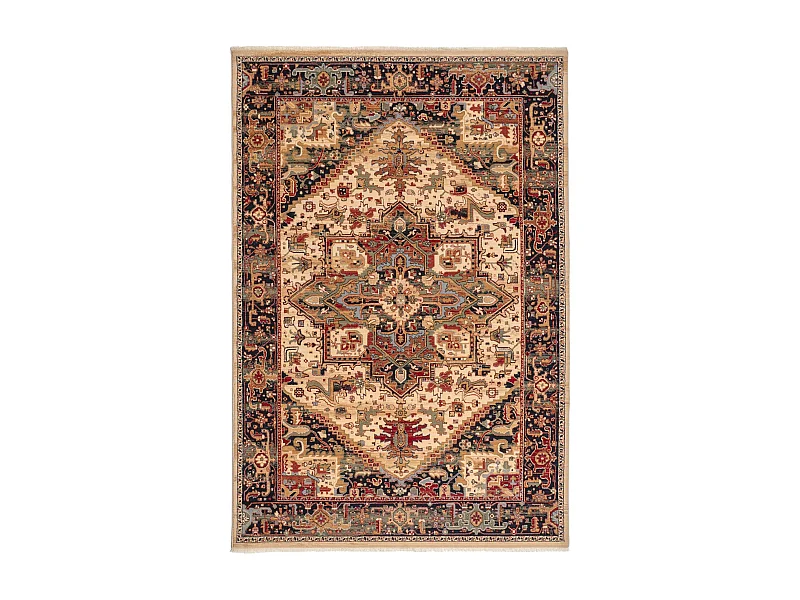 Gewebter Orienteppich aus Wolle 250x340 cm Beige Saharna