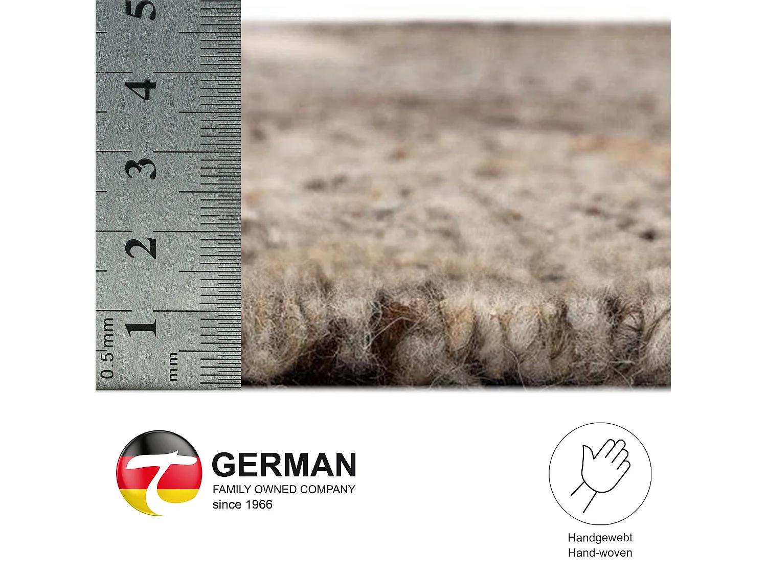 Handgewebter wendbarer Wollteppich 200x300 cm Beige Multi Ehrwald