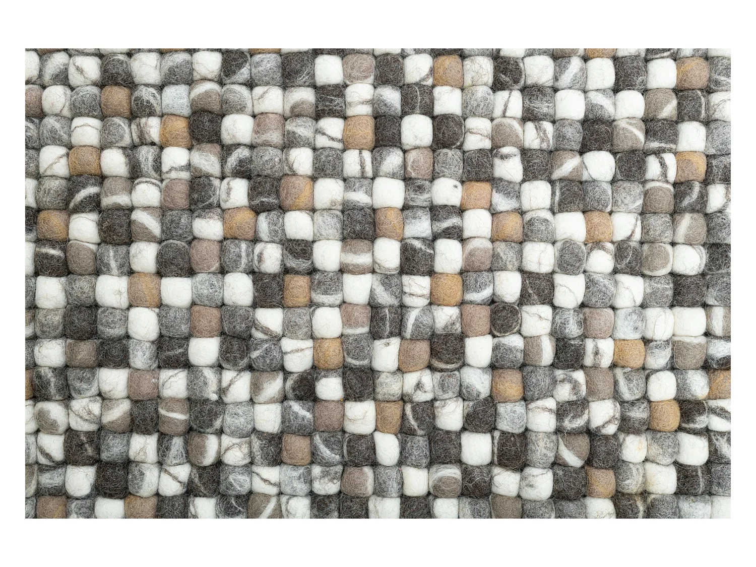 Tapis en boules de feutre fait main 70x270 cm natural multi Felty 2.2