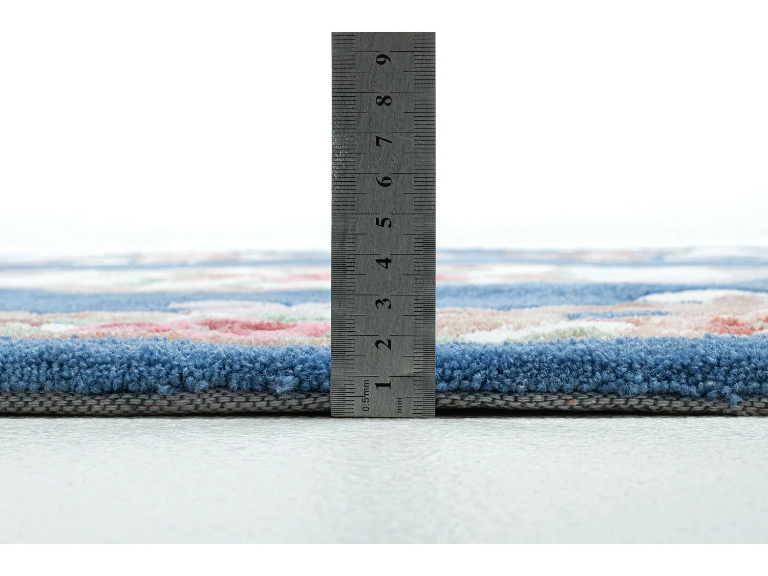 Handgetuft tapijt met rand in Aubusson-design  120x170 cm blauw Ming