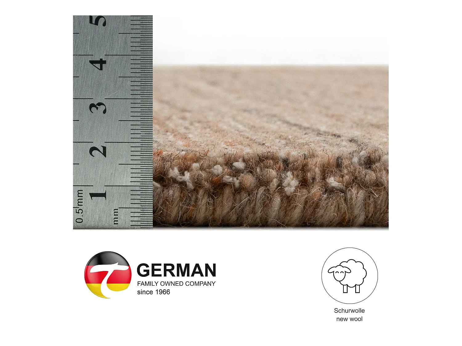 Handgewebter Teppich aus Wolle und Viskose 250x350 cm Rose Sandiego