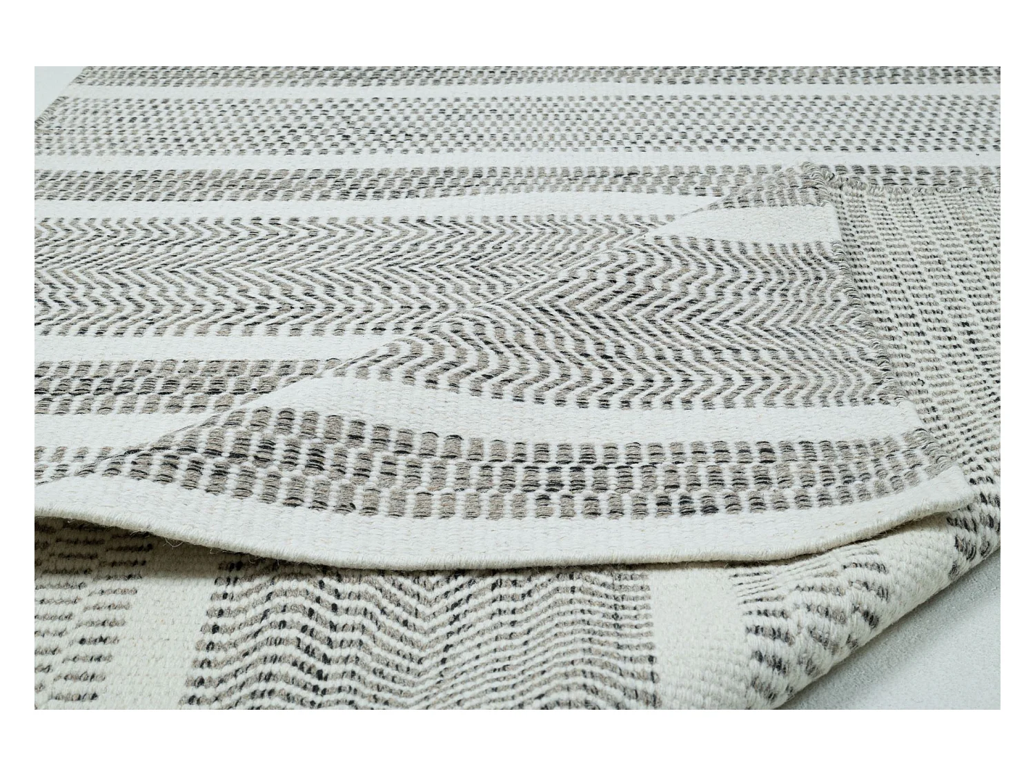 Tapis en laine de style scandinave 130x190 cm natural gris Trondheim