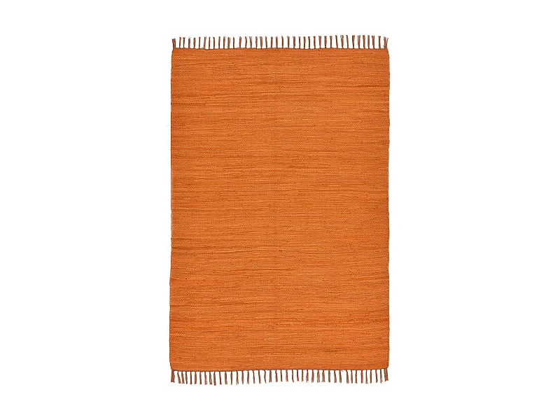 Baumwollteppich handgewebt und wendbar 60x120 cm Terrakotta Happy Cotton