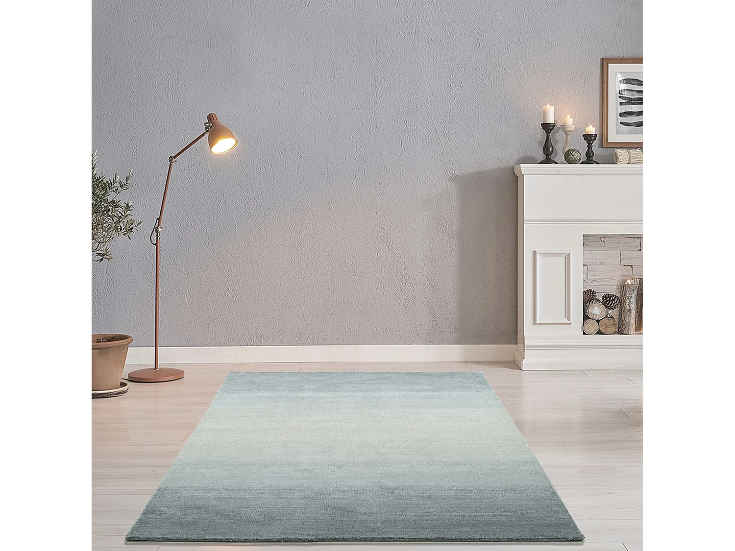 Wollen tapijt met kleurverloop 190x290 cm grijs Wool Comfort