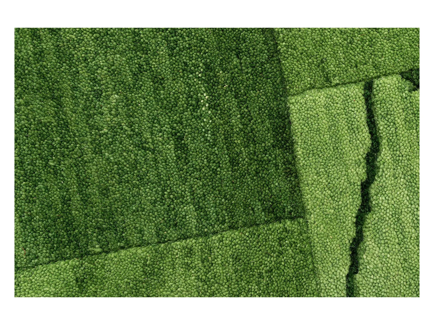 Tapis en laine noué à la main, style patchwork  90x160 cm vert Domas