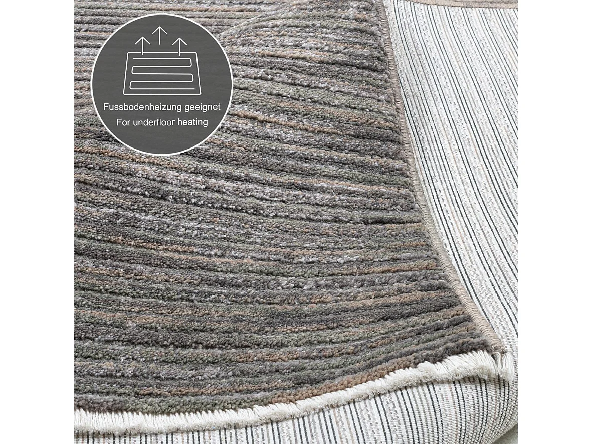 Tapis à tissage plat aspect court 60x130 cm gris foncé Corduletta