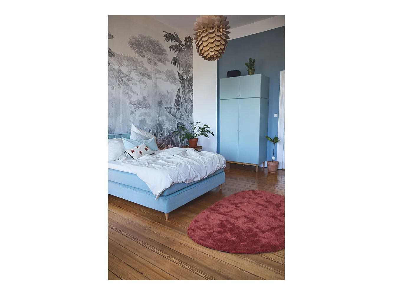 Tapis Shaggy tufté à la main 135x200 cm rouille Cozy