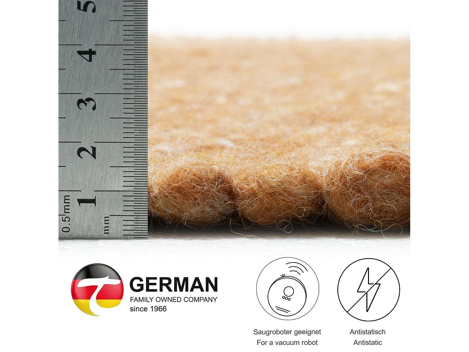 Alfombra de lana reversible tejida a mano 70x140 cm Terracota Alpen