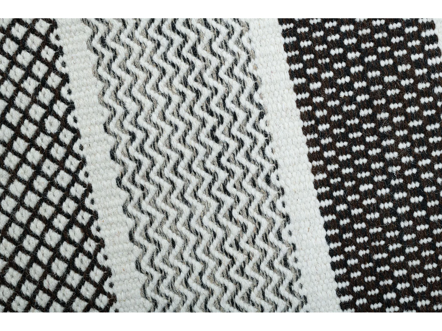 Tapis en laine de style scandinave 65x130 cm natural gris Trondheim