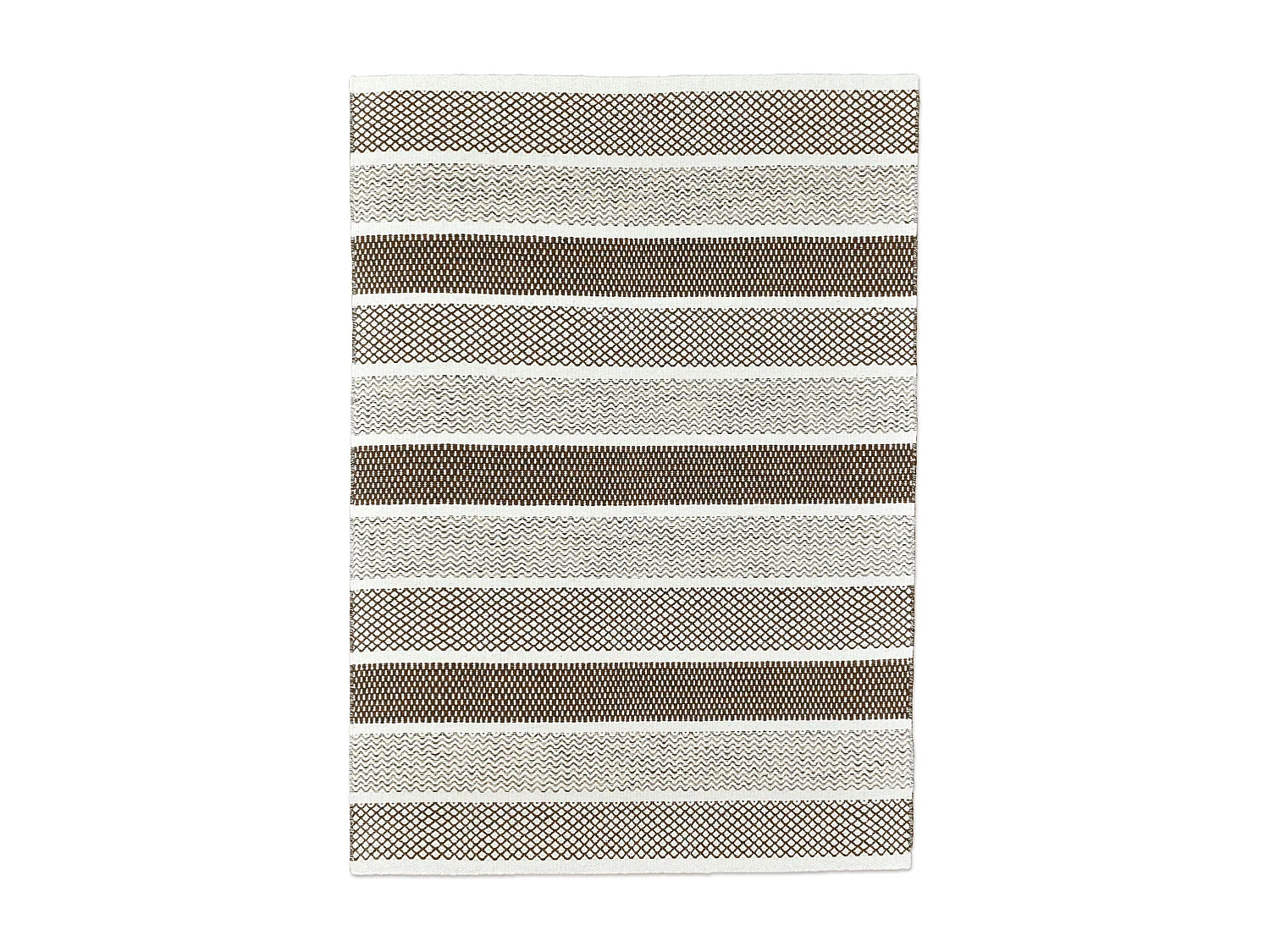 Tapis en laine de style scandinave 65x130 cm natural gris Trondheim