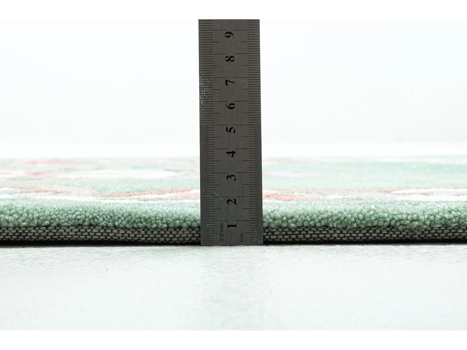 Handgetufteter Teppich mit Bordüre im Aubusson Design 70x600 cm Grün Ming