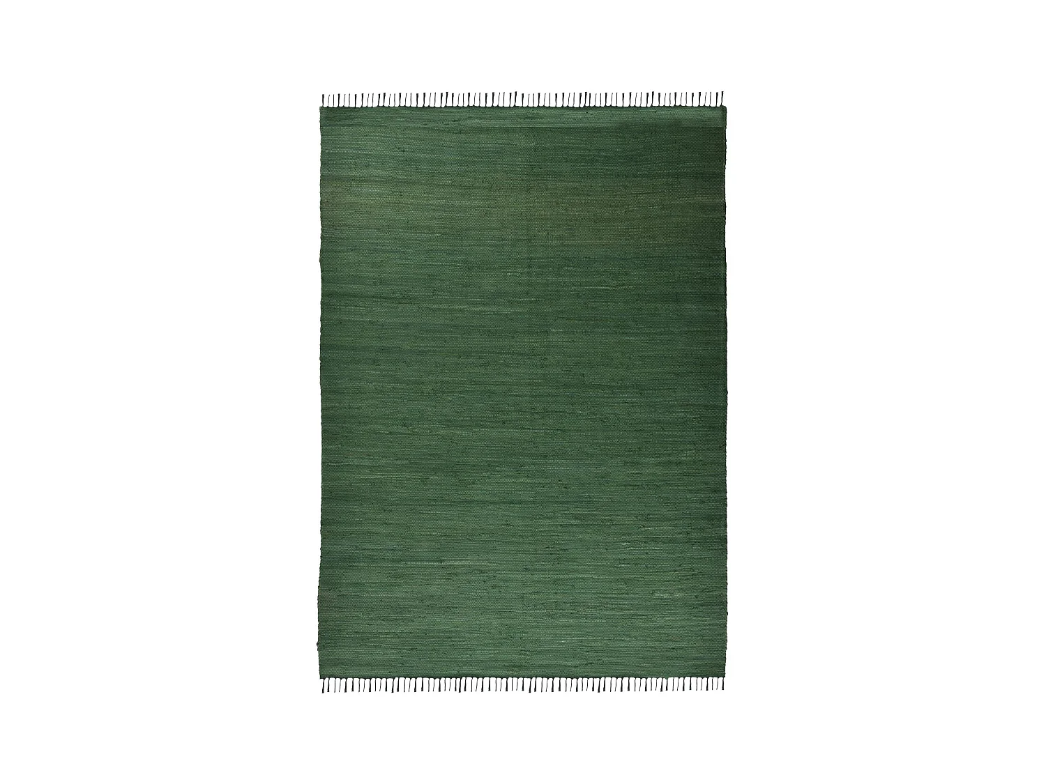 Baumwollteppich handgewebt und wendbar 90x160 cm Dunkelgrün Happy Cotton