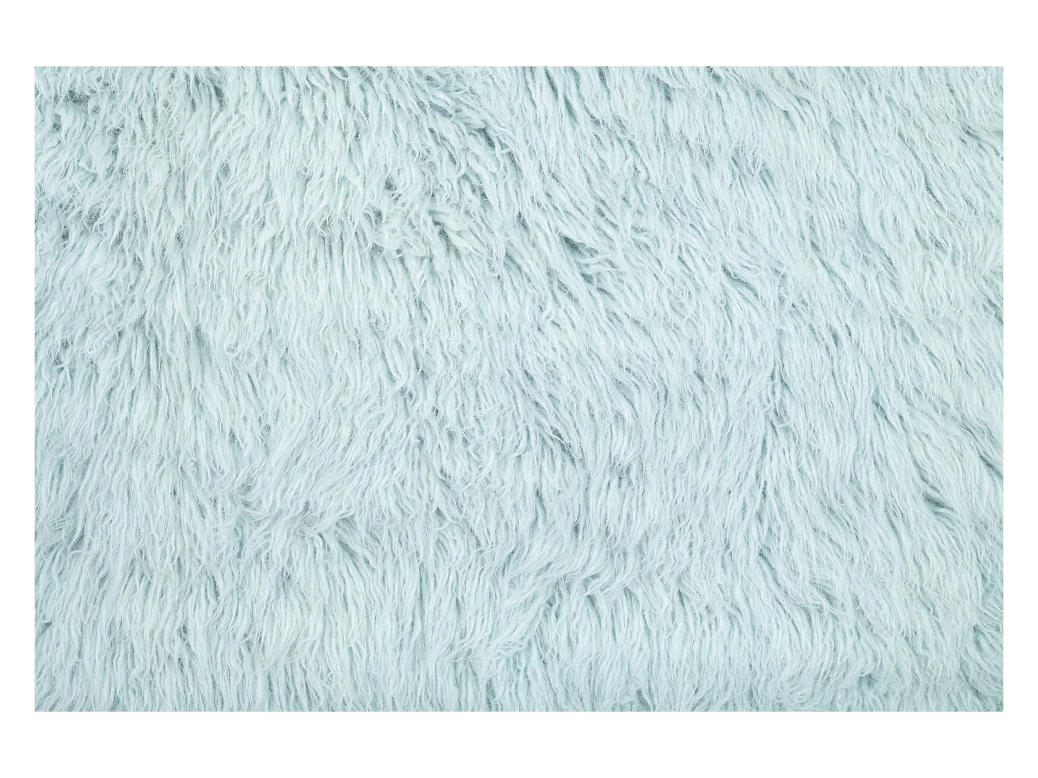 Handgewebter Naturwollshaggy 80x160 cm Hellblau Fluffy
