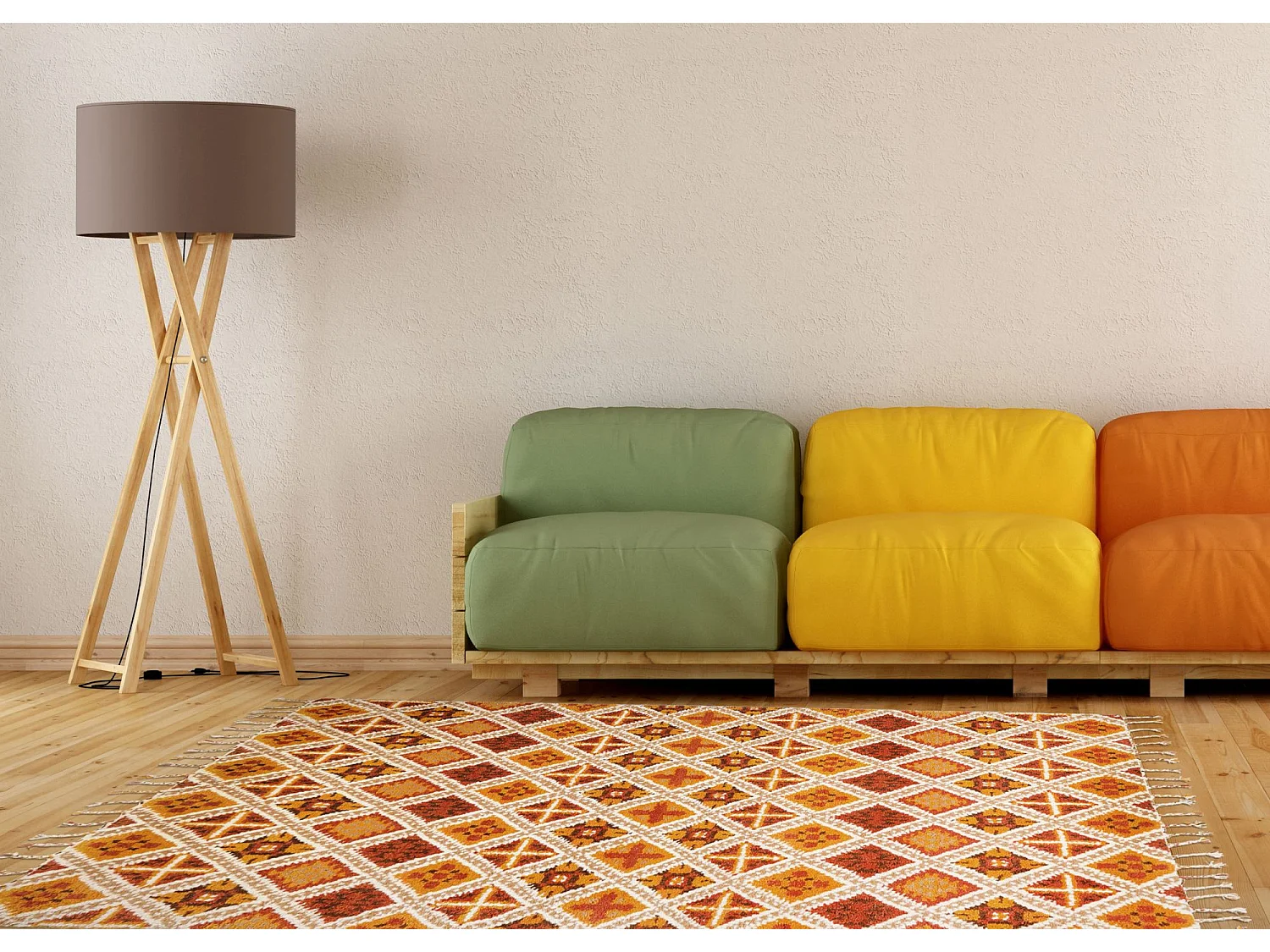 Tapis berbère Marmoucha noué à la main  140x200 cm terra Marmoucha