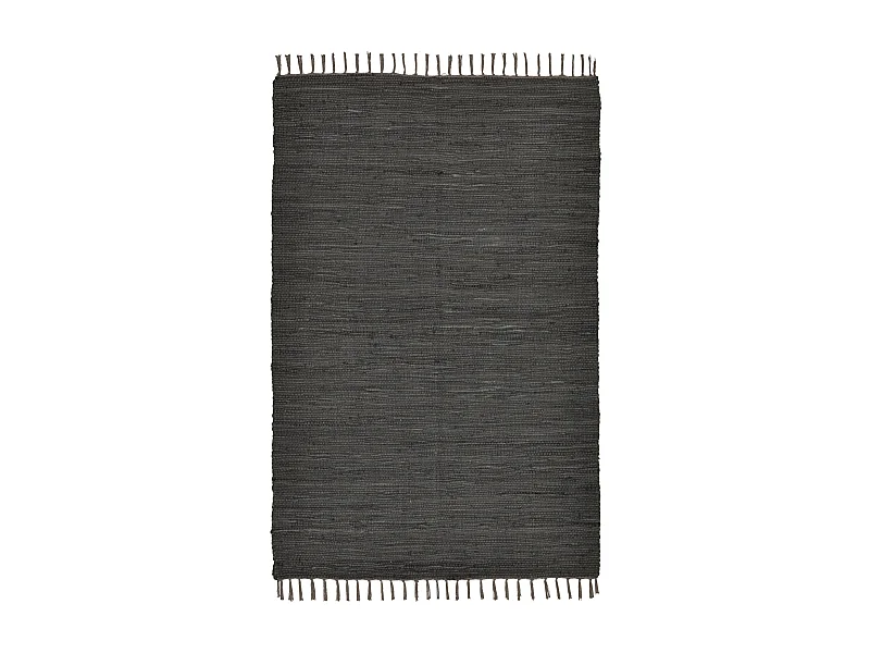 Tapis en coton tissé à la main et réversible 160x230 cm anthracite Happy Cotton