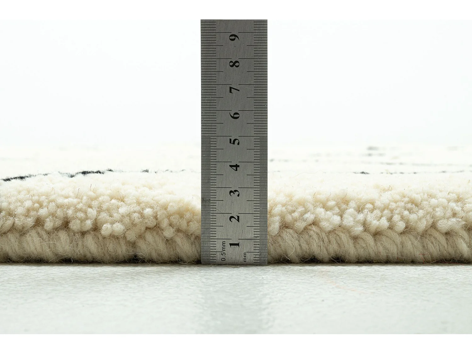 Tapis berbère Marmoucha noué à la main  190x290 cm noir et blanc Marmoucha
