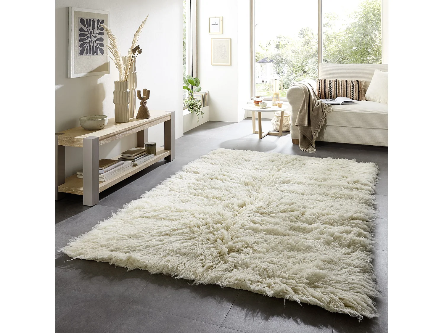 Tapis Flokati provenant de Grèce 200x250 cm natural Flokos 2450