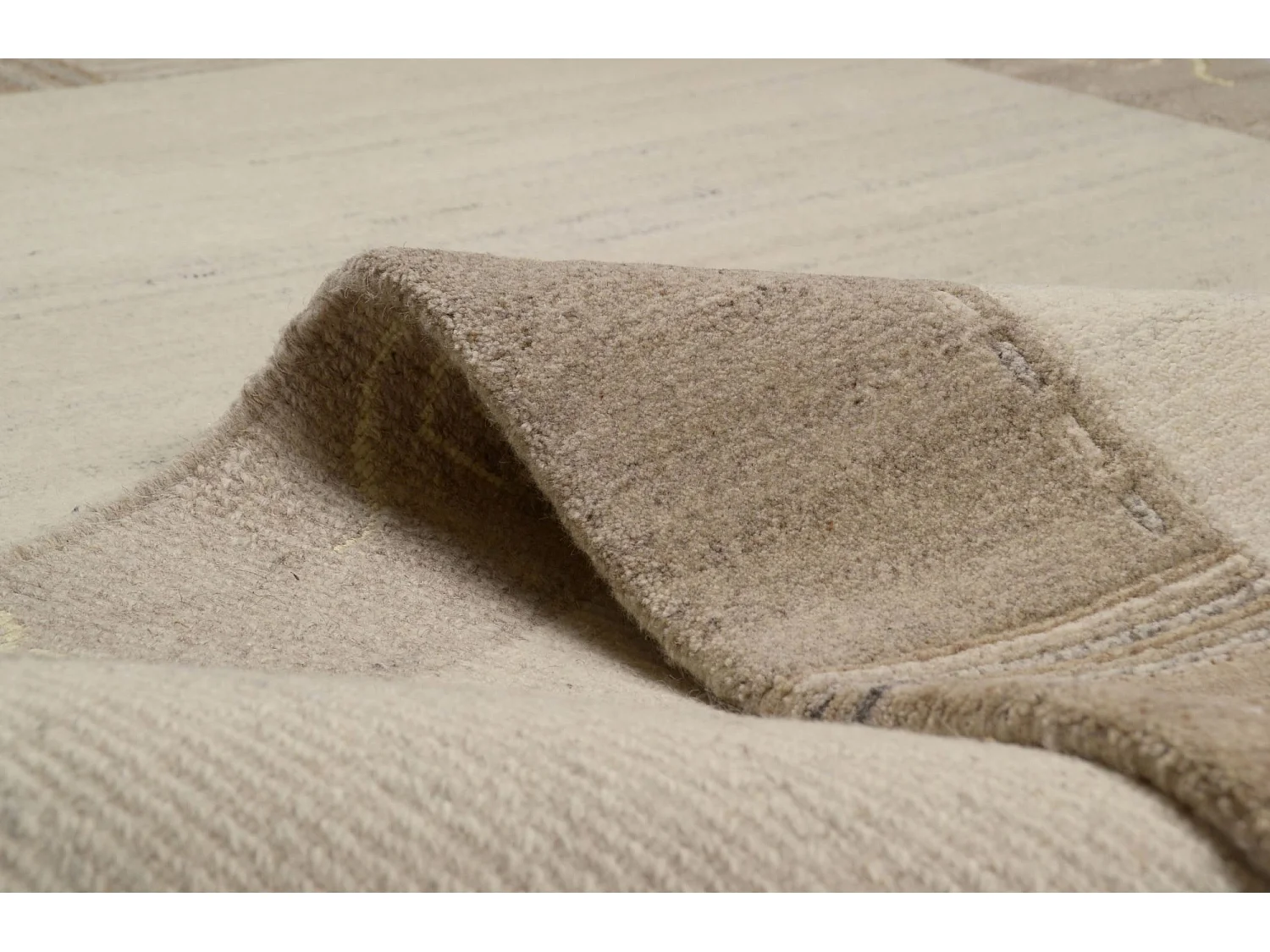 Tapete de lã feito à mão 70x140 cm cinza natural Nakarta