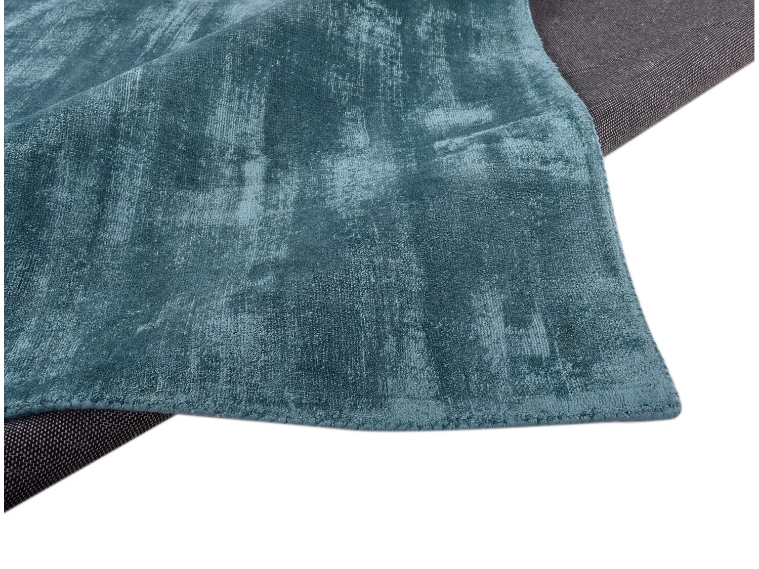 Tapis en viscose tissé à la main 65x135 cm aqua Shine