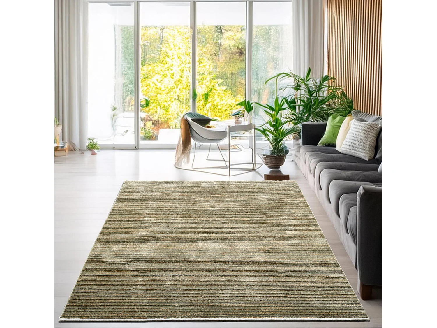 Tapis à tissage plat aspect court 160x230 cm vert Corduletta