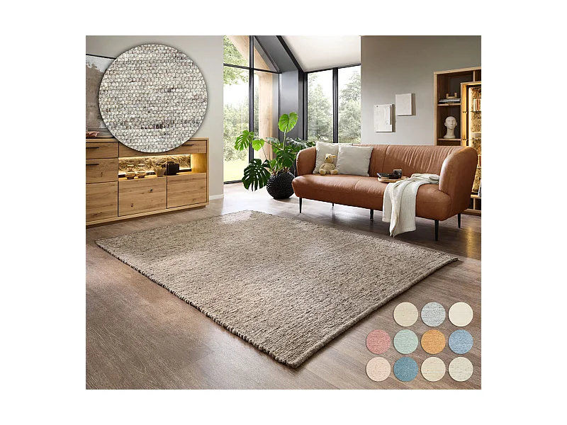 Tapis en laine réversible tissé à la main 190x290 cm marron Alpen