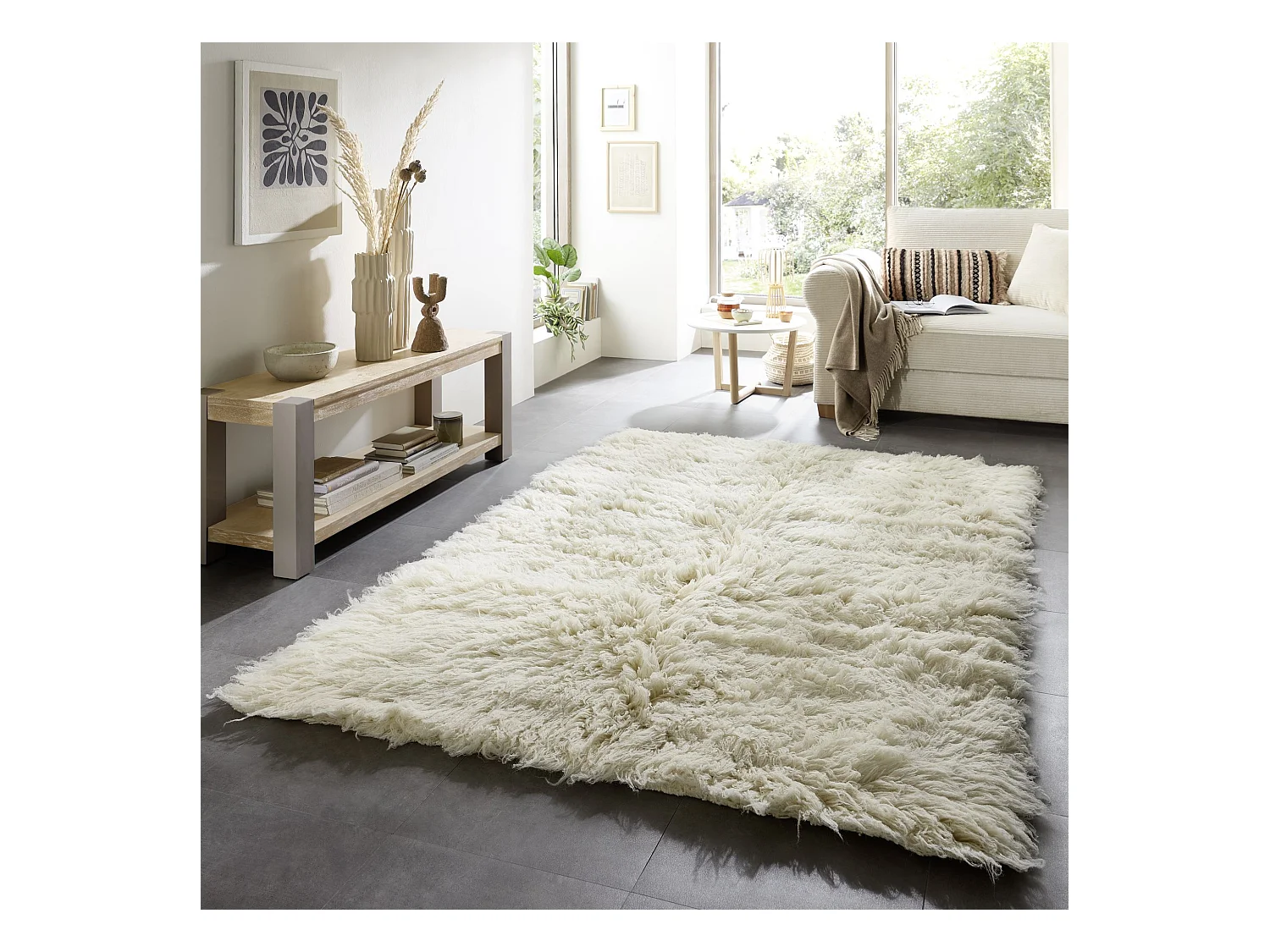 Tapis Flokati provenant de Grèce 120x180 cm natural Flokos 2450
