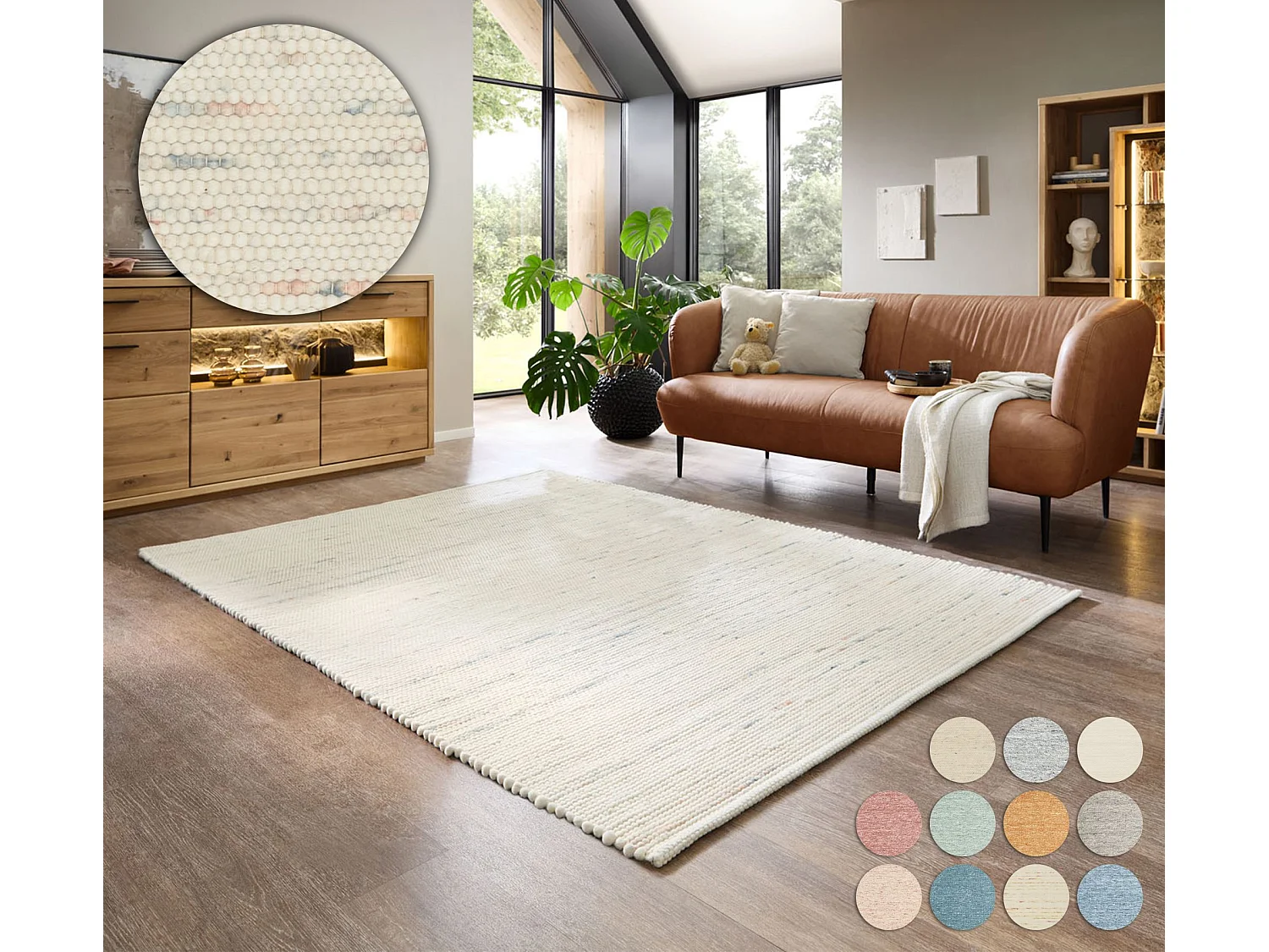 Tapis en laine réversible tissé à la main 90x160 cm multicolor Alpen