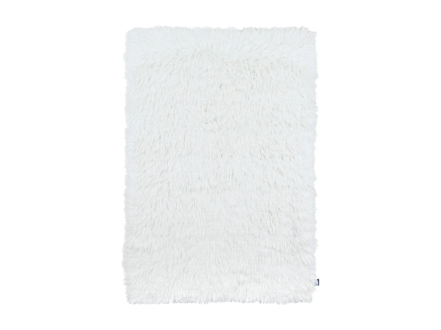 Tapis shaggy en laine naturelle tissé à la main  140x190 cm blanc Fluffy