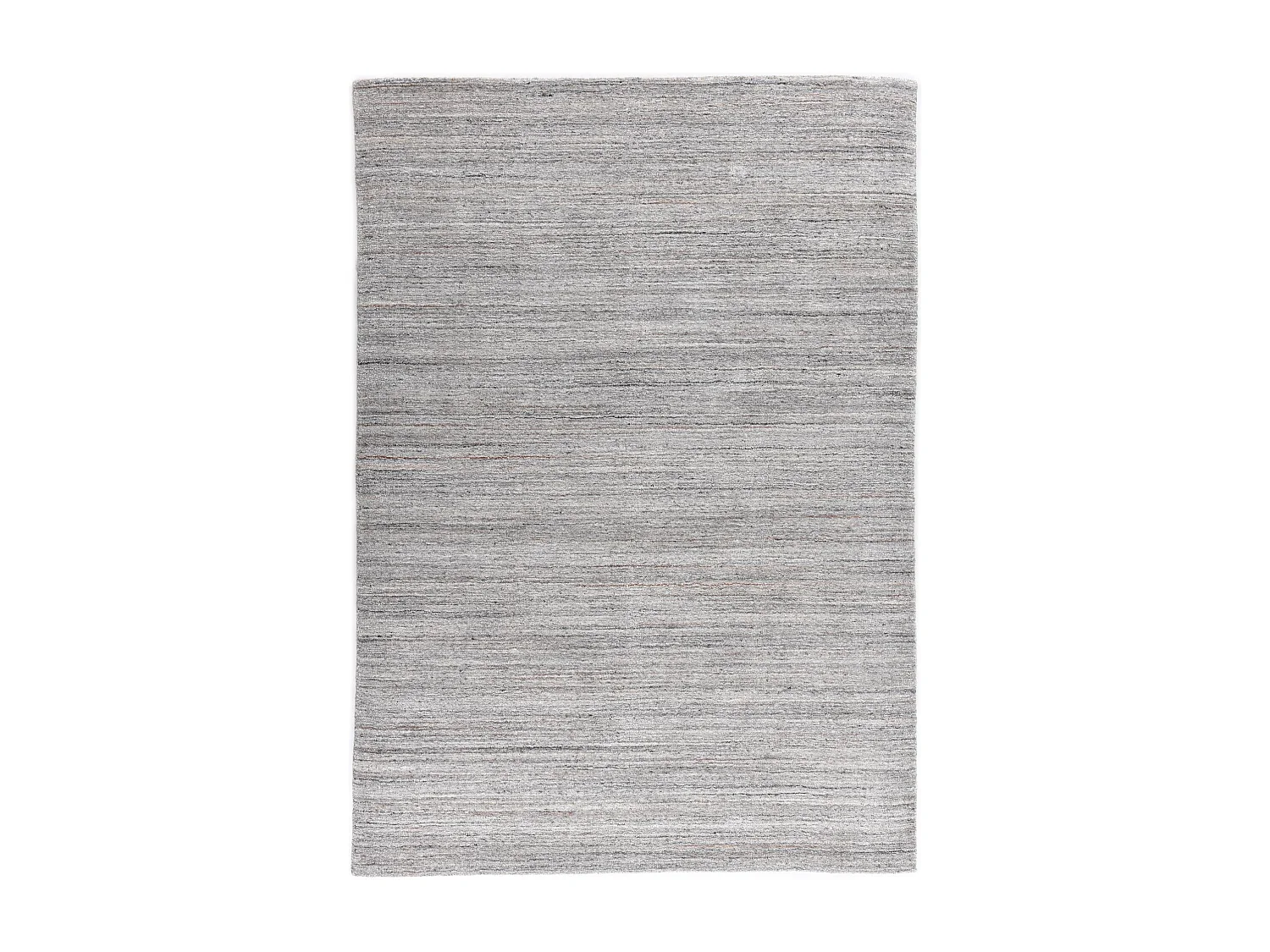 Handgewebter Teppich aus Wolle und Viskose 190x290 cm Grau Sandiego