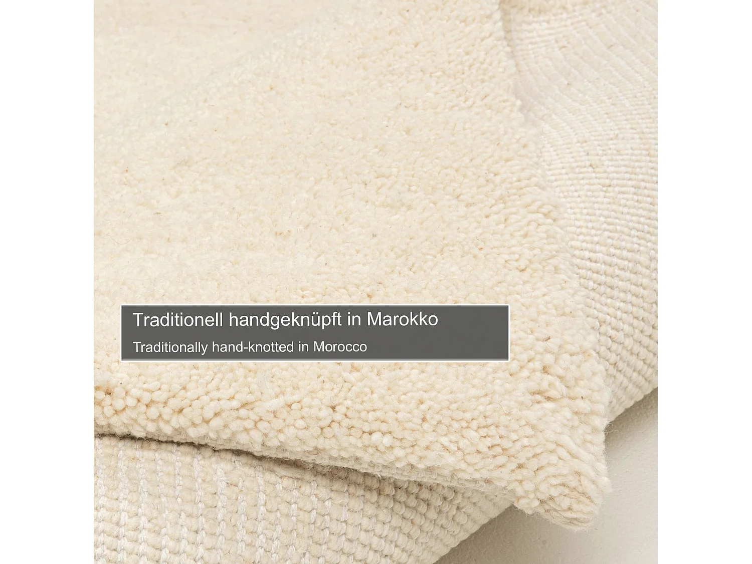 Tapis berbère noué à la main en laine  90x160 cm blanc Taza Royal