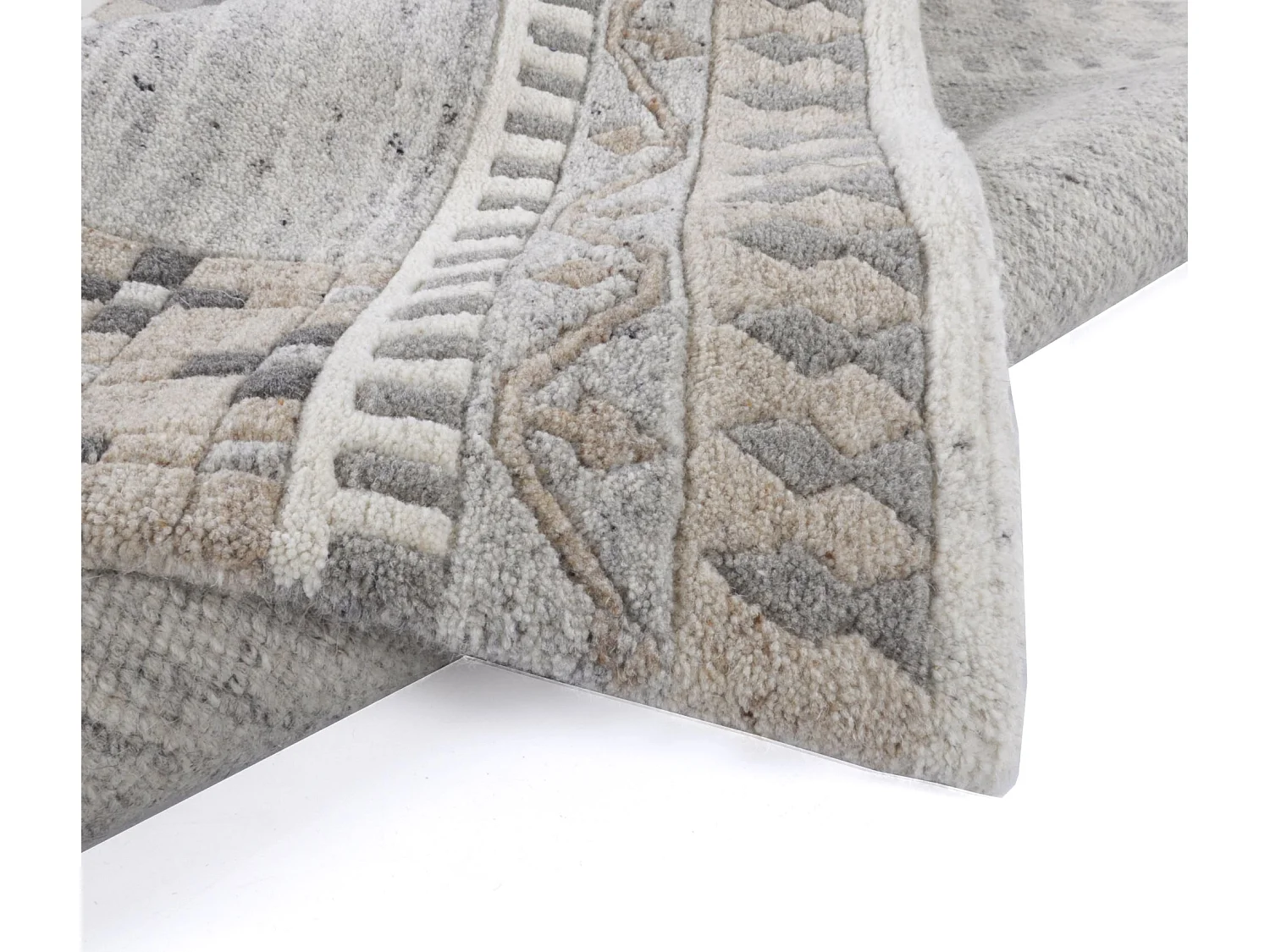 Tapis en laine noué à la main 190x290 cm natural gris Nakarta