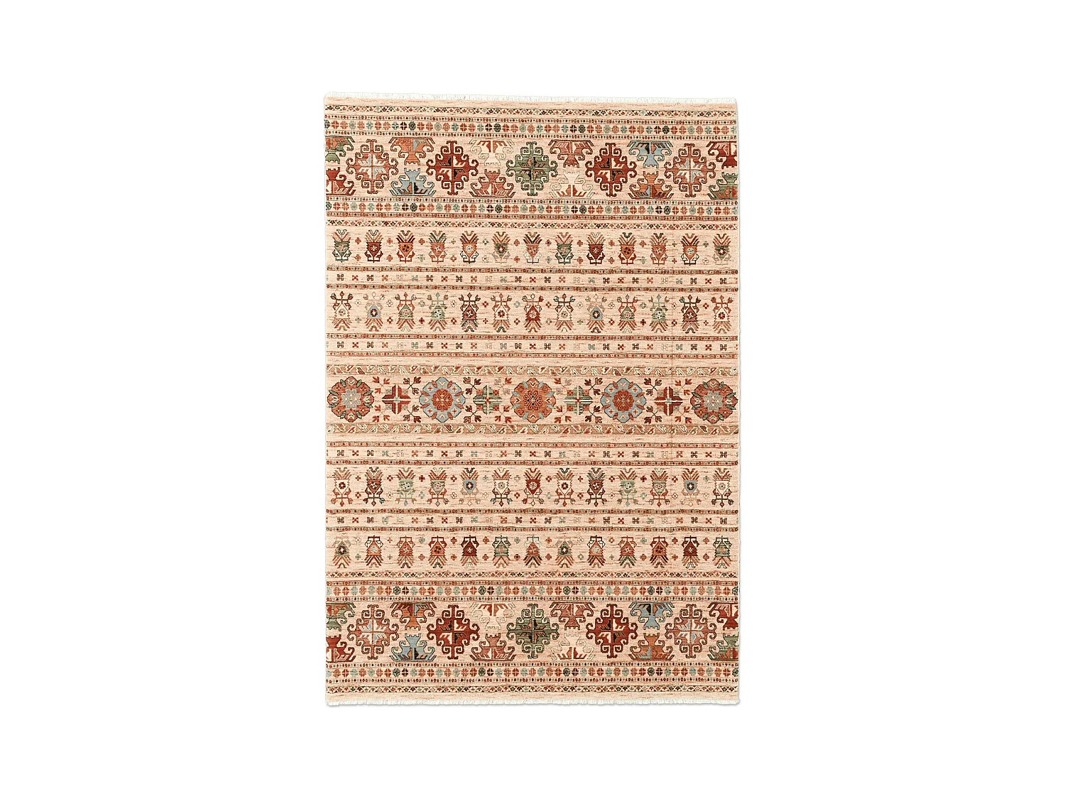 Tapis d'Orient tissé en laine  120x145 cm beige Saharna