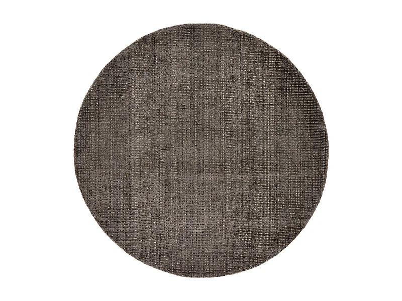 Tapis UNI rayé en viscose et laine 120x120 cm anthracite Venus