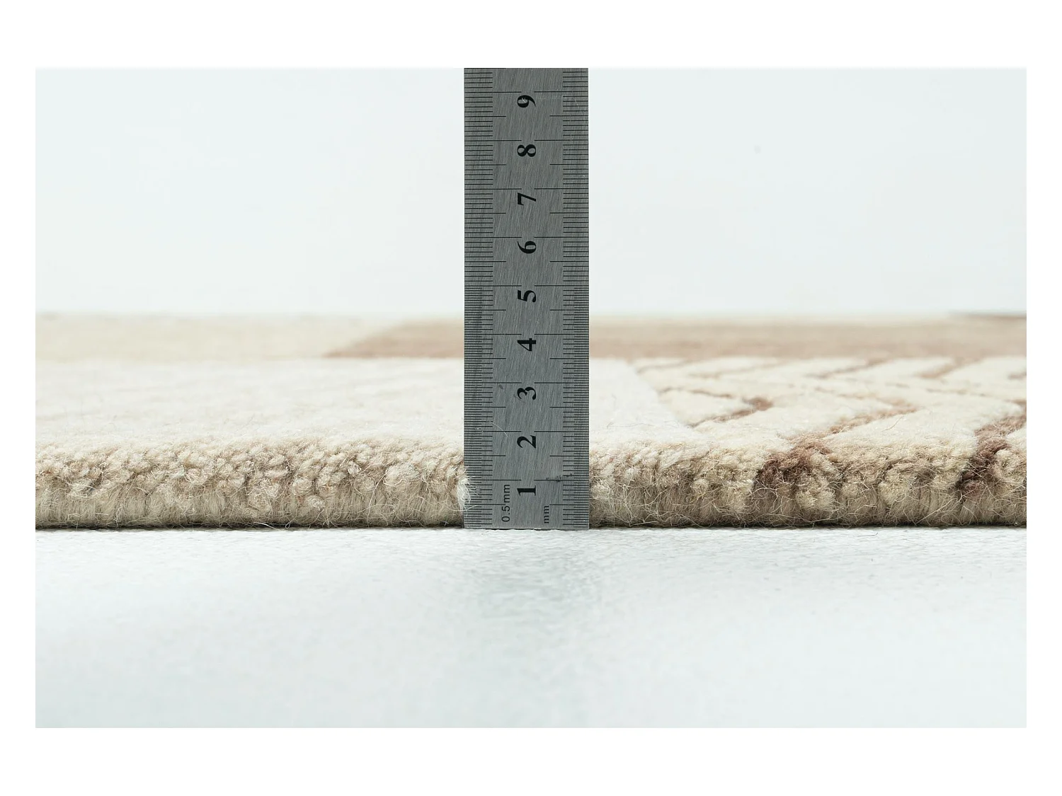 Handgeknüpfter Wollteppich im patchwork Stil 60x90 cm Braun Domas