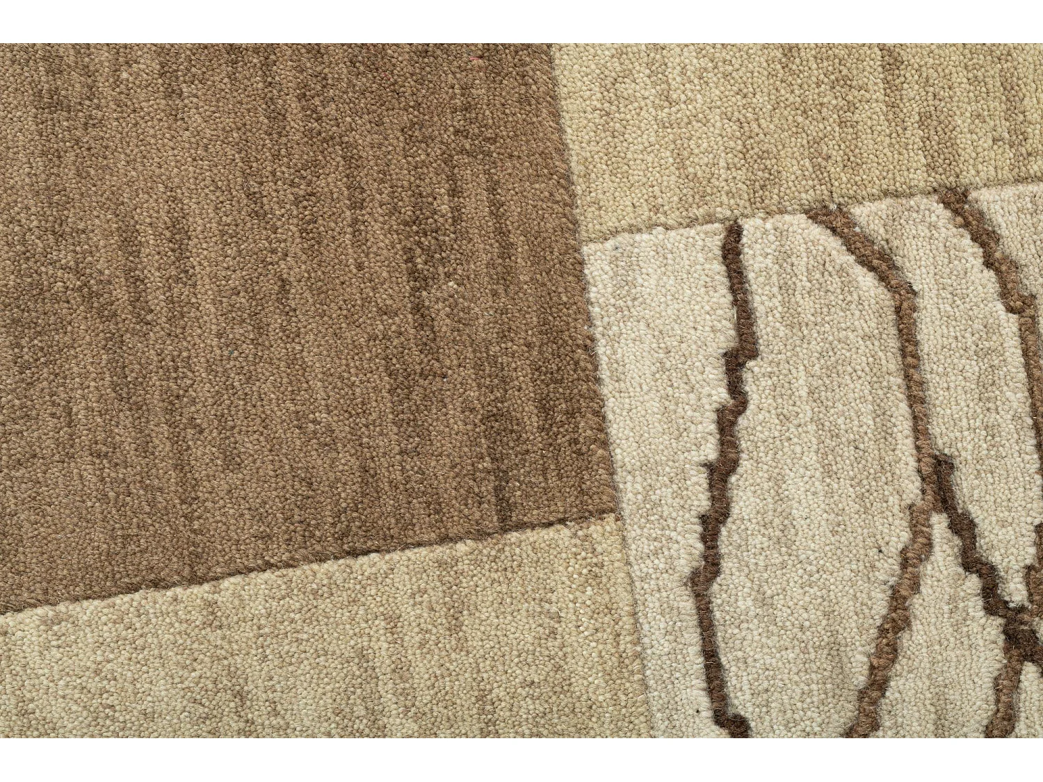 Tapis en laine noué à la main, style patchwork  60x90 cm marron Domas