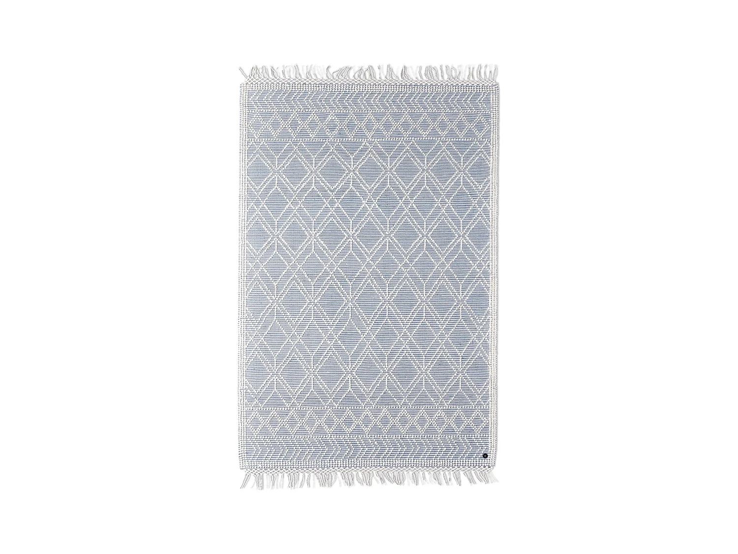 Tapis tissé à la main au design ethnique  190x290 cm bleu Colored Macrame
