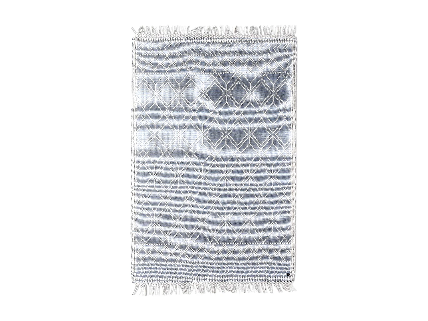 Tapis tissé à la main au design ethnique  190x290 cm bleu Colored Macrame