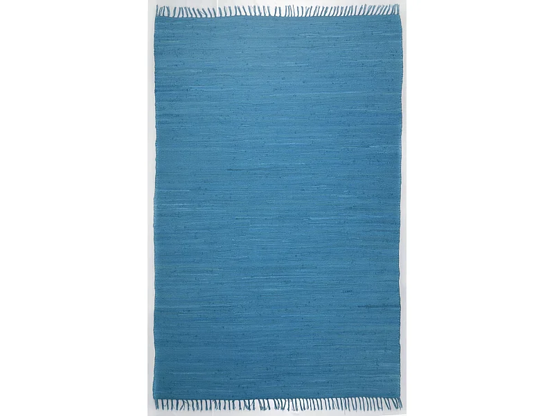 Baumwollteppich handgewebt und wendbar 160x230 cm Türkis Happy Cotton