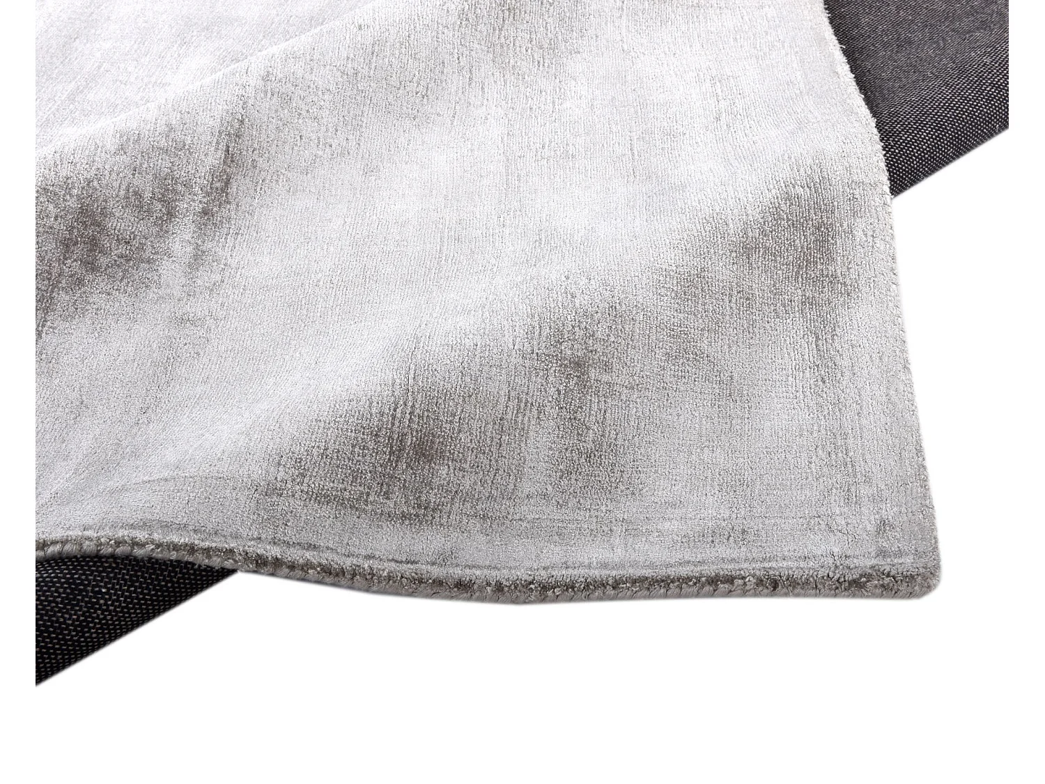 Alfombra de viscosa tejida a mano 50x80 cm Gris Shine