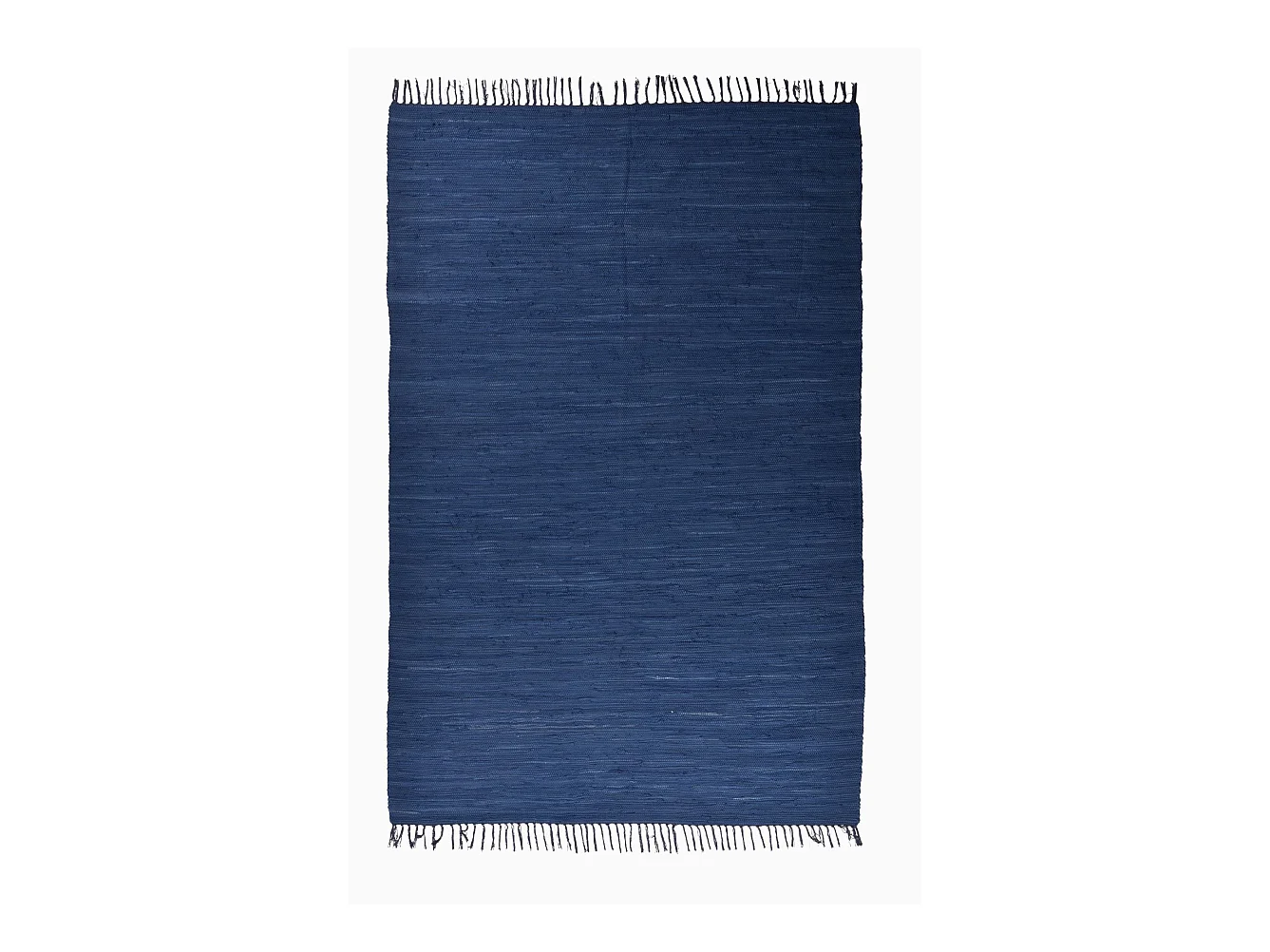 Tapis en coton tissé à la main et réversible 90x160 cm bleu Happy Cotton